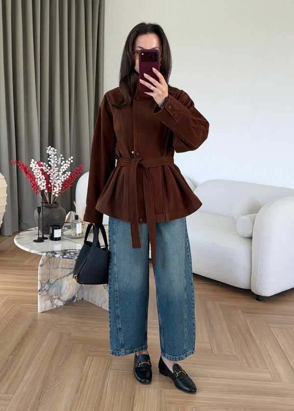 Suede Belted Jacket