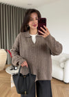 Cable Knit Collar Sweater