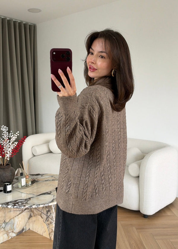 Cable Knit Collar Sweater