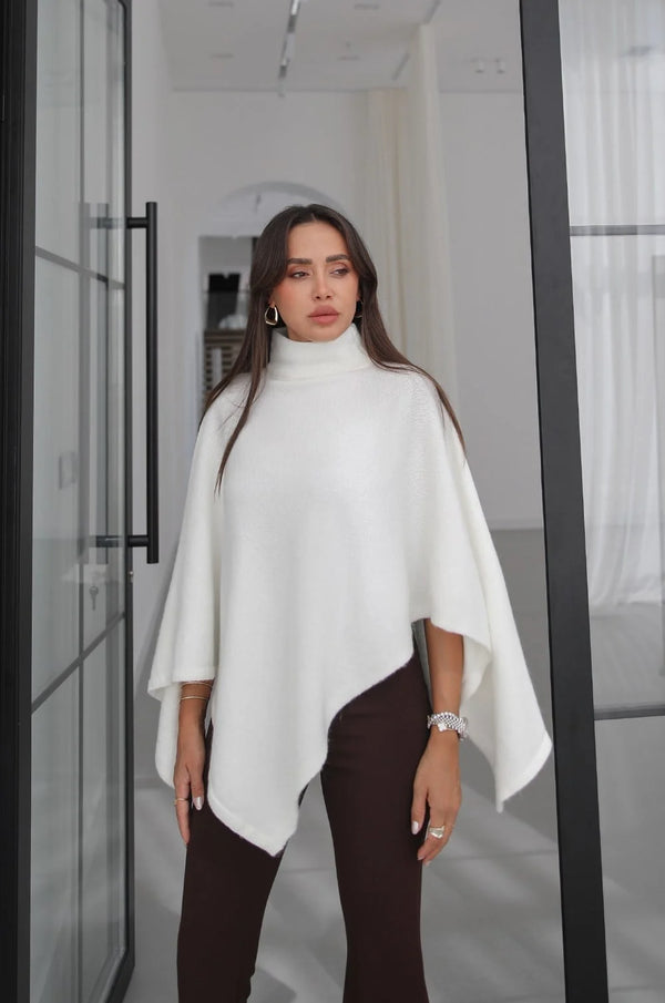 Turtleneck Poncho Sweater