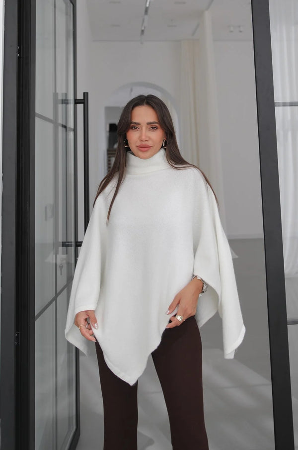 Turtleneck Poncho Sweater