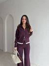 Contrast Trim Knit Set