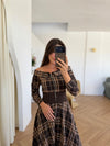 PLAID CROSET MAXI DRESS