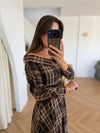 PLAID CROSET MAXI DRESS