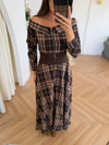 PLAID CROSET MAXI DRESS