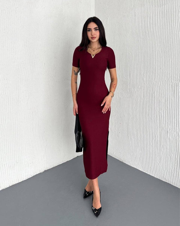 فستان بيسك V - Sateen style