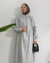 فستان رمادي هادئ - Sateen style