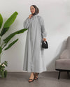 فستان رمادي هادئ - Sateen style