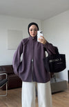 Oversized Zip-Up Knit Cardigan