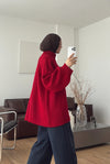 Oversized Zip-Up Knit Cardigan