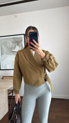 BELT DETAILED CROP JACKET