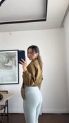 BELT DETAILED CROP JACKET