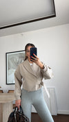 BELT DETAILED CROP JACKET