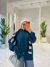 Oversized Zip-Up Knit Cardigan