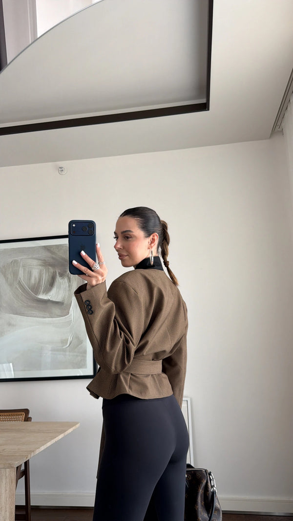 Belted Short Blazer Jacket