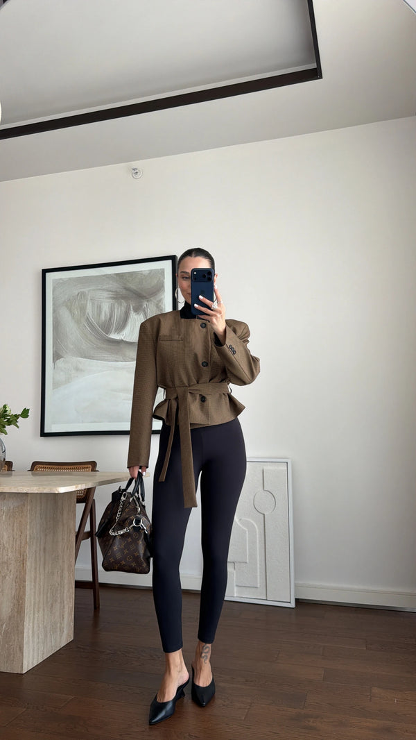 Belted Short Blazer Jacket