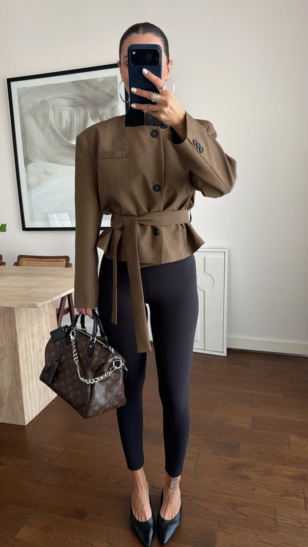 Belted Short Blazer Jacket