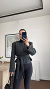 Belted Short Blazer Jacket