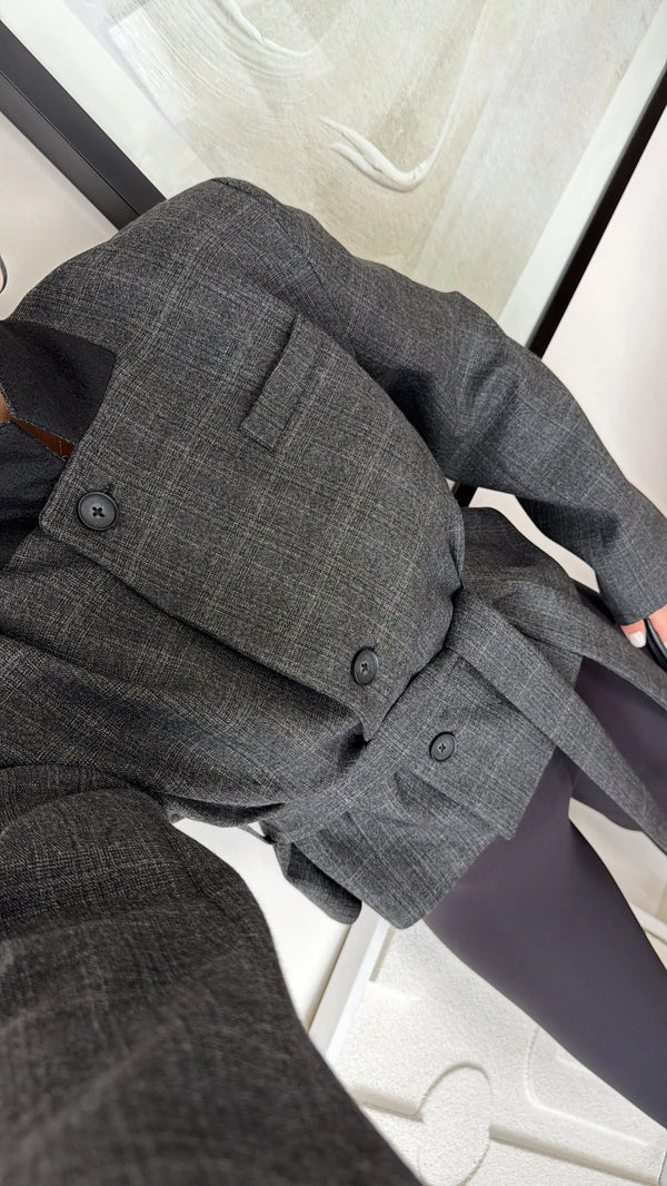 Belted Short Blazer Jacket