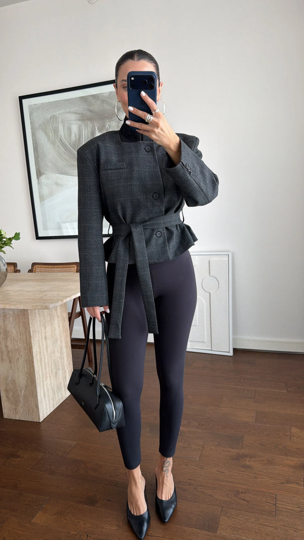 Belted Short Blazer Jacket