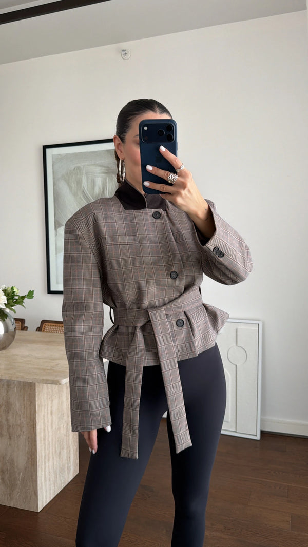 Belted Short Blazer Jacket