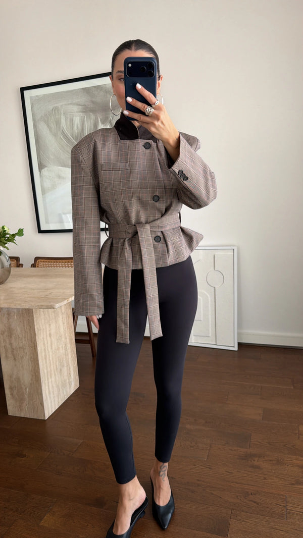 Belted Short Blazer Jacket