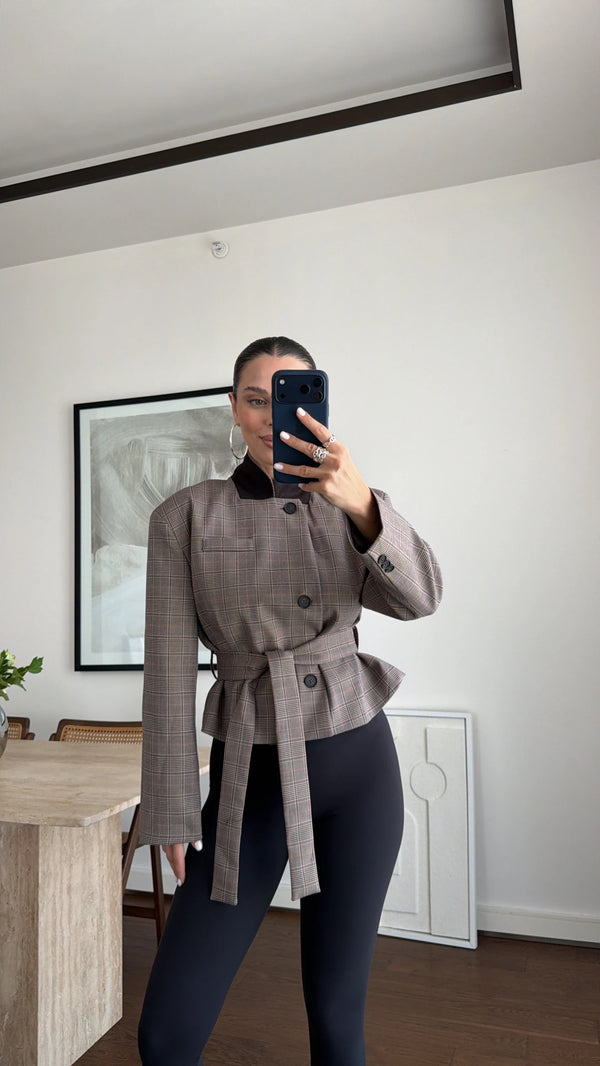 Belted Short Blazer Jacket
