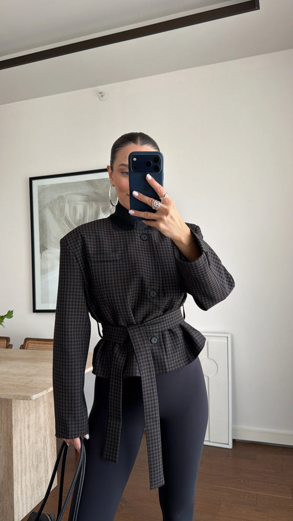 Belted Short Blazer Jacket