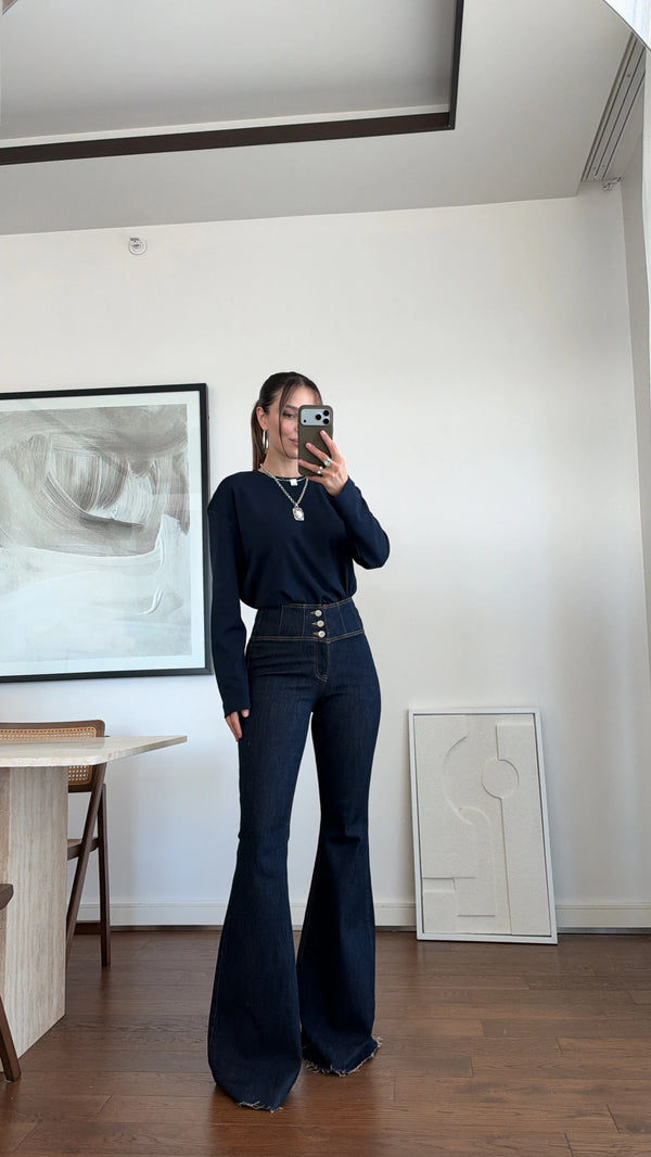 Dark Wash Flared Jeans