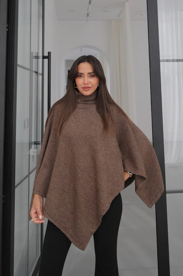 Turtleneck Poncho Sweater