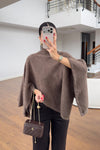 Turtleneck Poncho Sweater