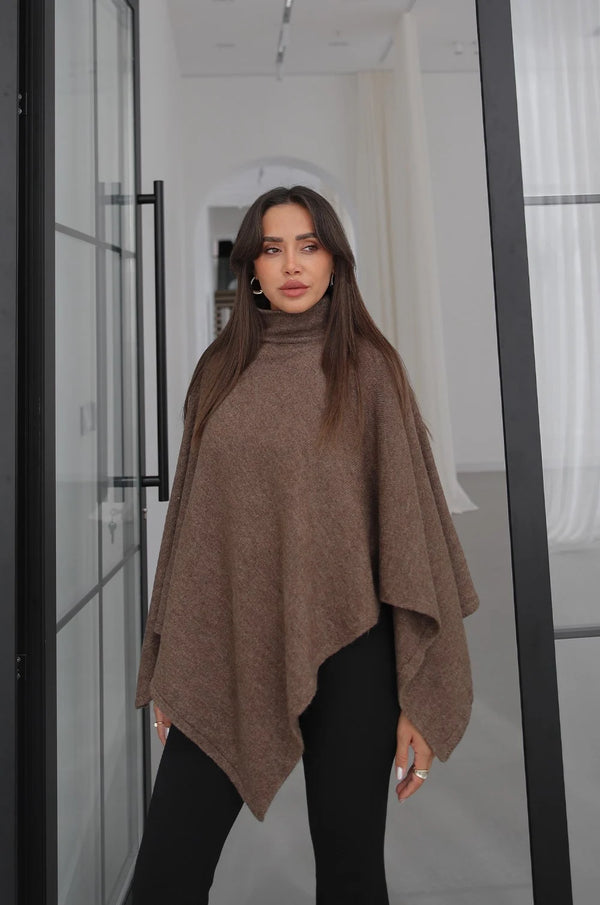 Turtleneck Poncho Sweater