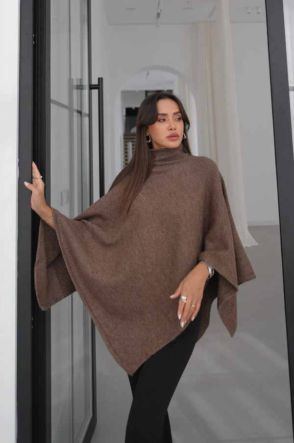 Turtleneck Poncho Sweater