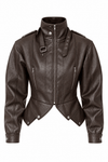 High Neck Leather Jacket
