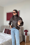 High Neck Leather Jacket