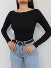 Boat Neck Long Sleeve Top