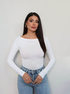 Boat Neck Long Sleeve Top