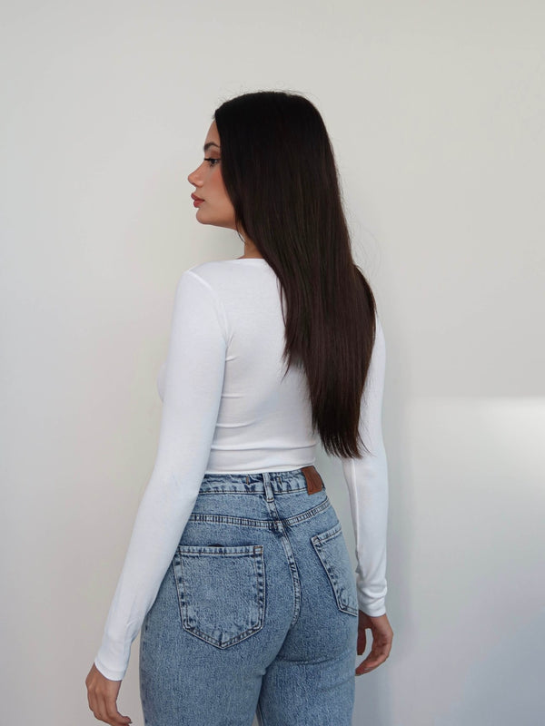 Boat Neck Long Sleeve Top