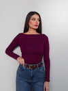 Boat Neck Long Sleeve Top