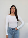 Boat Neck Long Sleeve Top