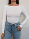 Boat Neck Long Sleeve Top
