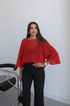 Metallic Open-Knit Sweater