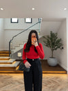 Boat Neck Long Sleeve Top