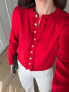 Ruffle Detail Buttoned Cardigan