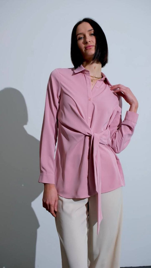 قميص مع ربطة - Sateen style