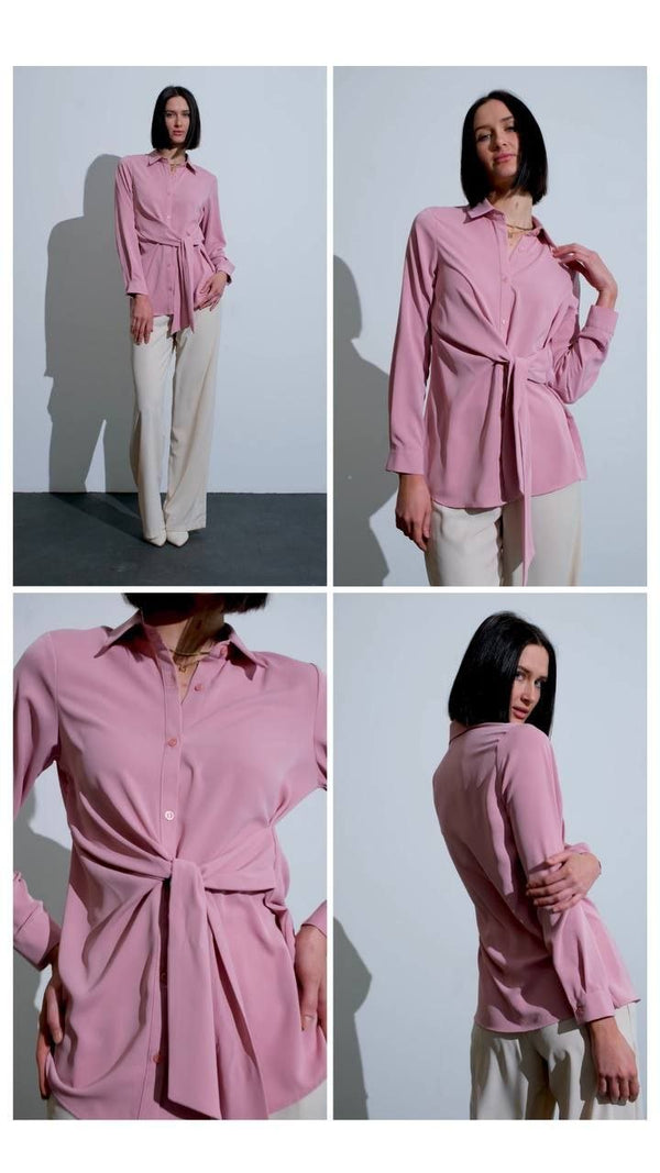 قميص مع ربطة - Sateen style