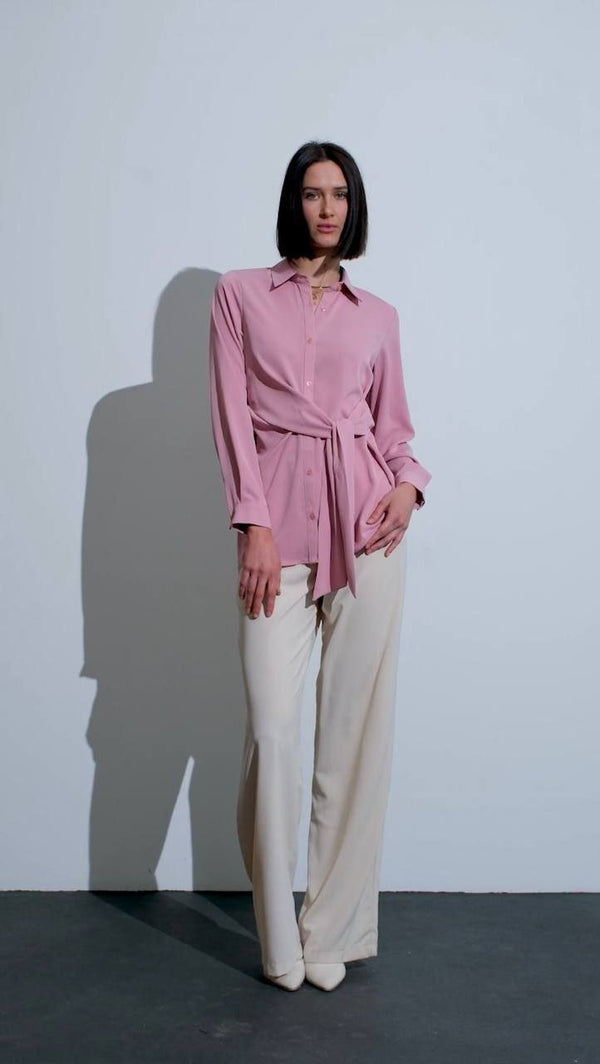 قميص مع ربطة - Sateen style