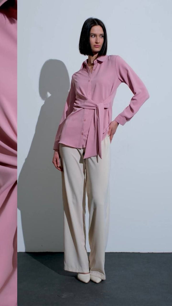 قميص مع ربطة - Sateen style
