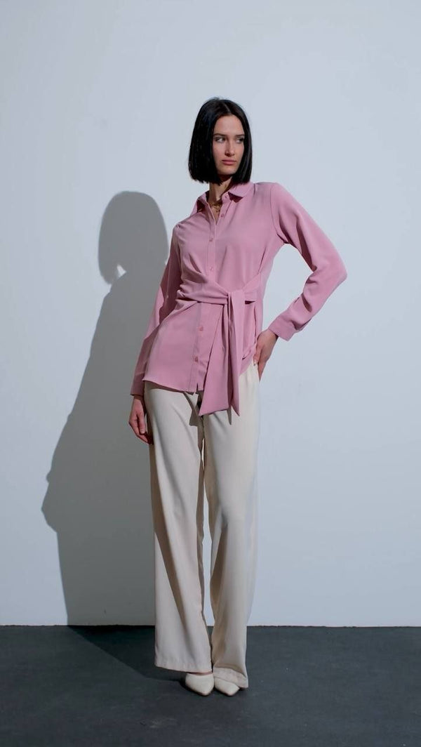 قميص مع ربطة - Sateen style