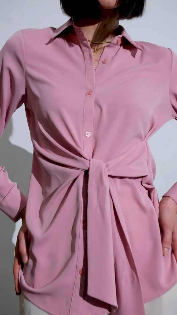 قميص مع ربطة - Sateen style